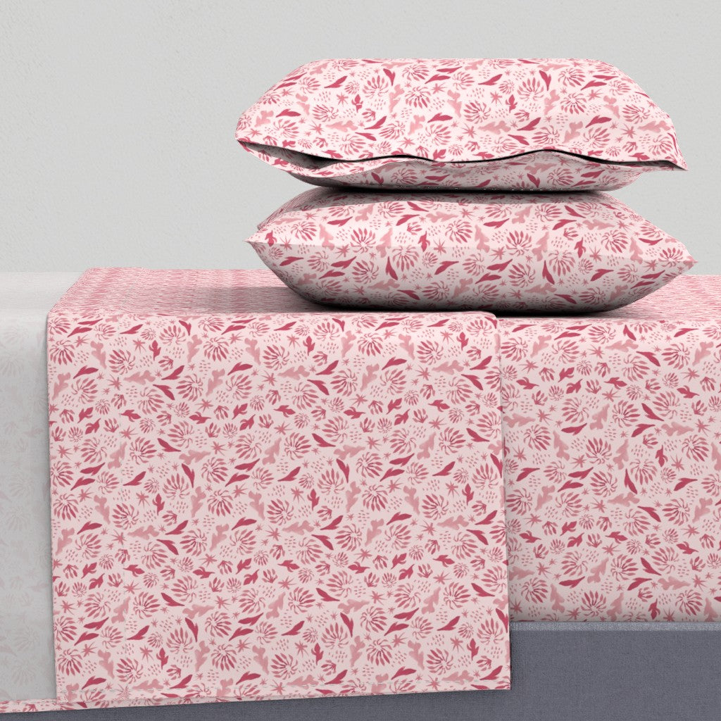 Firewheel Tree bed sheet set in pink by Jay Dee Dearness